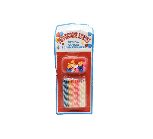 Picture of PEPPERMINT STRIPE CANDLE BIRTHDAY 50026 PCS 