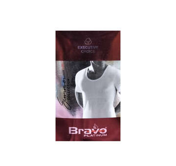 Picture of BRAVO MEN'S WEAR PLATINUM SHORT SLEVE WHITE VEST EXTRA LARGE NO.002  SINGLE