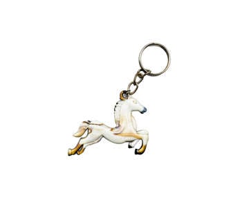 Picture of KEY RING/CHAIN HORSE WHITE & BROWN SINGLE PCS