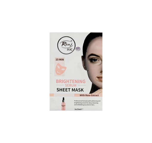 Picture of RIVAJ UK BRIGHTENING SERUM SHEET MASK WITH ROSE EXTRACT 3x 25 ML 
