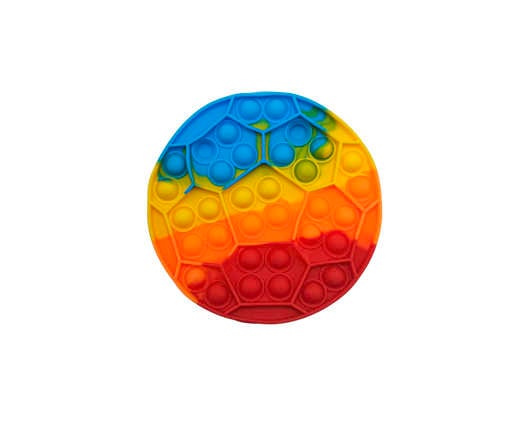 Picture of RUBBER TOY POPIT FOOTBALL RAINBOW COLOR SINGLE PCS