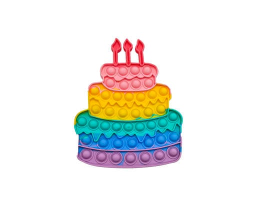 Picture of RUBBER TOY POPIT CAKE RAINBOW COLOR SINGLE PCS