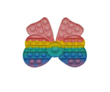 Picture of RUBBER TOY POPIT BUTTERFLY RAINBOW COLOR SINGLE PCS