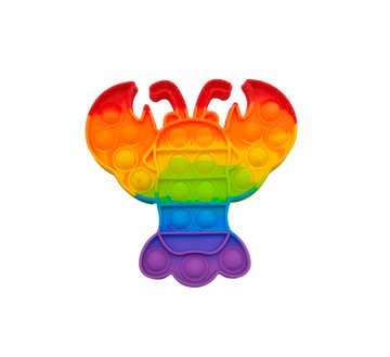 Picture of RUBBER TOY POPIT CRAB SMALL RAINBOW COLOR SINGLE PCS