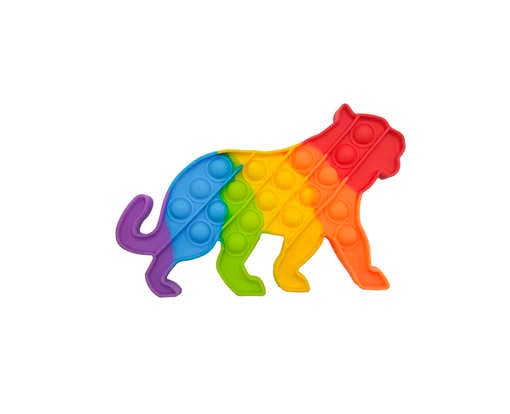 Picture of RUBBER TOY POPIT TIGER RAINBOW COLOR SINGLE PCS
