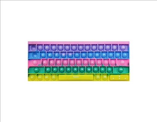 Picture of RUBBER TOY POPIT KEYBOARD RAINBOW COLOR SINGLE PCS
