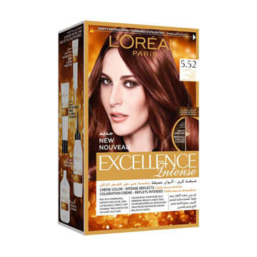 Picture of LOREAL PARIS COLOR EXCELLENCE INTENSE LIGHT MAHOGANY BROWN NO.5.52 WITH FREE FACE WASH  PCS