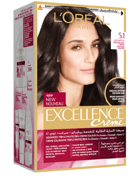 Picture of LOREAL PARIS COLOR EXCELLENCE CREME PROFOUND LIGHT BROWN NO.5.1 WITH FREE FACE WASH  PCS