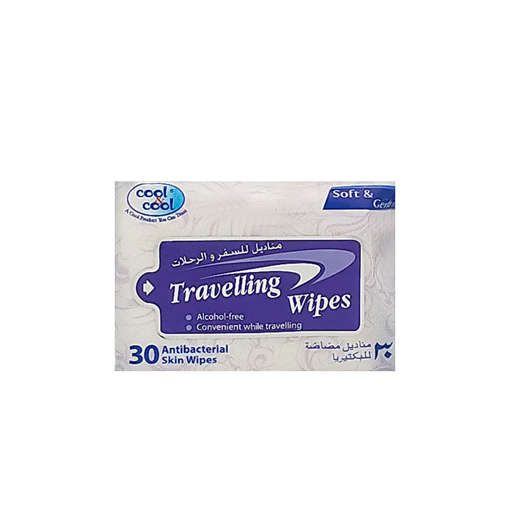 Picture of COOL & COOL ANTIBACTERIAL SKIN WIPES HYGIENE ON THE MOVE 30 WIPES PCS