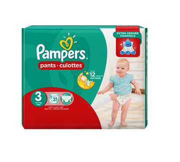 Picture of PAMPERS DIAPERS PANTS CULOTTES EXTRA ABSORB JUMBO PACK  3 MIDIUM  PCS 