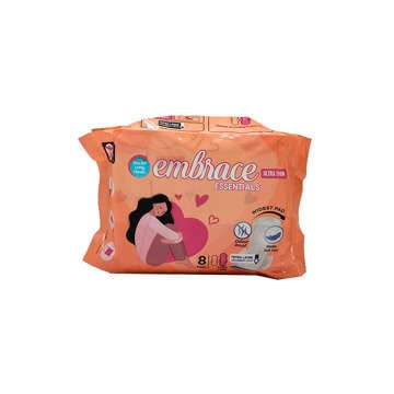 Picture of EMBRACE PADS ESSENTIALS ULTRA THIN EXTRA LONG 8 PADS PCS