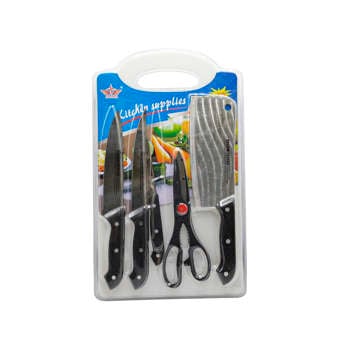 Picture of AAAAA KITCHEN SET KNIFE SET WITH CUTTING BOARD 5-5 SINGLE PCS