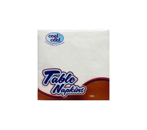 Picture of COOL & COOL TISSUE TABLE NAPKINS SIMPLE 100 PCS PACK PCS
