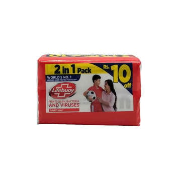 Picture of LIFEBUOY TOTAL PROTECT SOAP 2 IN 1 PACK RS.10 OFF 128 GM