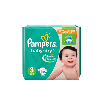 Picture of PAMPERS DIAPERS BUTTERFLY ECONOMY PACK (JUMBO)  3 MIDIUM  PCS 