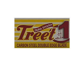 Picture of TREET STEEL BLADE YELLOW DURA SHARP CARBON STEEL DOUBLE  10 BLADES PACK PCS