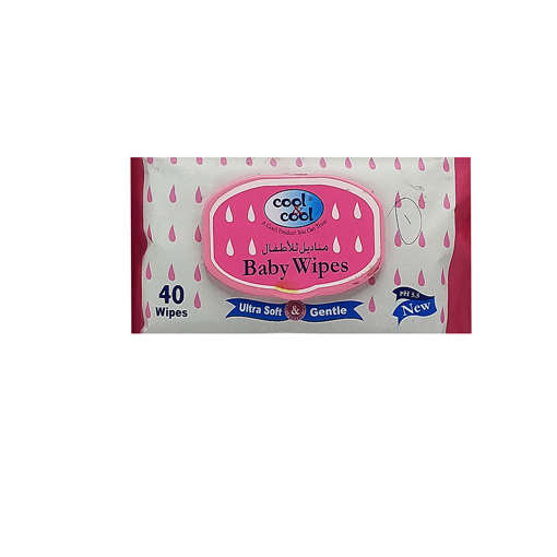 Picture of COOL & COOL ALCOHOL FREE BABY WIPES ULTRA SOFT & GENTLE FOR SENSITIVE & DELICATE SKIN 40 WIPES PCS 