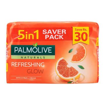 Picture of PALMOLIVE SOAP REFRESHING GLOW 5 IN 1 SAVER APCK RS 35 500 GM 
