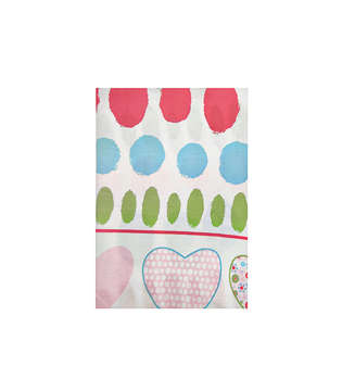 Picture of KW BED SHEET SET SINGLE HEARTS PRINTED WHITE, PINK, RED, BLUE AND GREEN (DUCK)