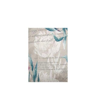 Picture of KW BED SHEET SET DOUBLE FLOWERS WITH CALLIGRAPHY PRINTED IVORY, TYRIAN PURPLE AND GREEN (DUCK)