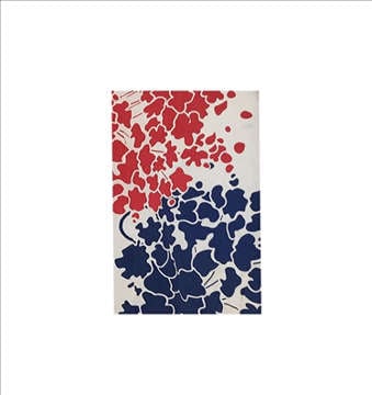 Picture of KW BED SHEET SET DOUBLE FLORAL PRINTED WHITE, BLUE AND RED (POLY COTTON)