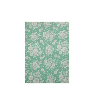 Picture of KW BED SHEET SET DOUBLE FLOWERS PRINTED GREEN AND WHITE (SATIN)