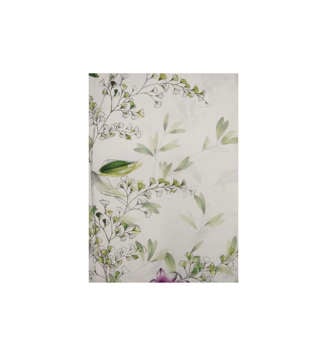 Picture of KW BED SHEET SET DOUBLE FLOWERS & BIRD PRINTED WHITE, BLUE AND PURPLE (SATIN)