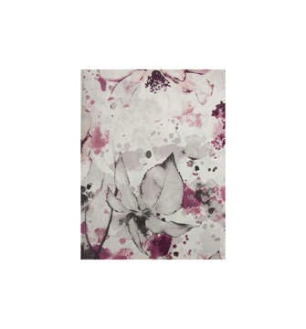 Picture of KW BED SHEET SET DOUBLE FLOWERS PRINTED WHITE, BABY PINK AND BURGUNDY (SATIN)