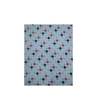 Picture of ARSHAD HOMES BED SHEET SET KING SQUARE PRINTED BABY BLUE, NAVY BLUE AND BURGUNDY