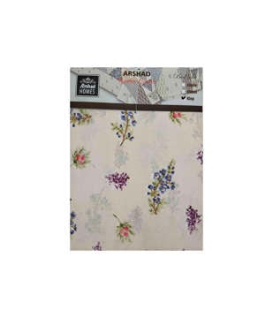Picture of ARSHAD HOMES BED SHEET SET KING FLOWERS PRINTED ALMOND, BLUE AND RED