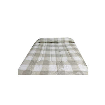 Picture of SILENT NIGHT COMFORTER DOUBLE BIG CHECKS PRINTED WHITE, TAUPE AND TAN (T-144)