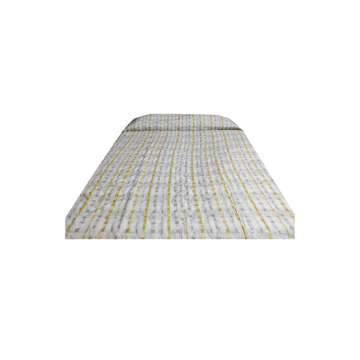Picture of SILENT NIGHT BED SPREAD DOUBLE LINING PRINTED WHITE, GRAY AND BRASS (T-144)