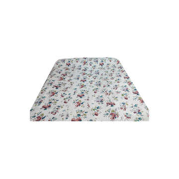 Picture of KW BED SPREAD DOUBLE FLOWERS PRINTED WHITE, SKY, RED AND GREEN