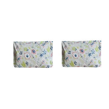 Picture of KW PILLOW COVER PAIR FLORAL PRINTED LIGHT GRAY, WHITE, BLUE, GREEN AND PINK