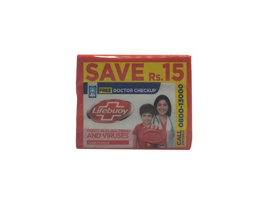Picture of LIFEBUOY SOAP TOTAL PROTECT FREE DOCTOR CHECKUP 3 IN 1 128 GM 
