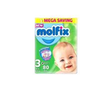 Picture of MOLFIX 3 NO. MIDI MEGA PACK 80 PCS DIAPERS
