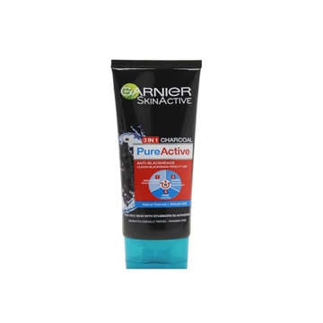 Picture of GARNIER FACE WASH  PURE ACTIVE CHARCOAL 3 IN 1 100  ML