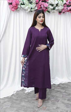 Picture of PLUM KHADDAR EMBROIDRED TROUSER & SHIRT