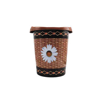 Picture of CLASSIC DUSTBIN BROWN WITH WHITE FLOWER