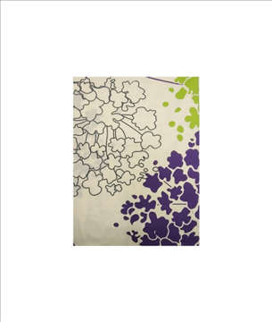 Picture of KW BED SHEET SET DOUBLE FLORAL PRINTED IVORY, BLACK, PURPLE AND GREEN (PERCALE)