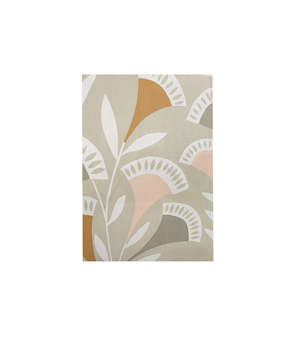 Picture of KW BED SHEET SET DOUBLE FLOWERS PRINTED TEA GREEN, WHITE, LIGHT BROWN AND APRICOT (PERCALE)