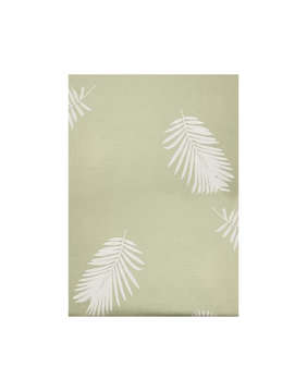 Picture of KW BED SHEET SET DOUBLE PALM LEAVES PRINTED MINT GREEN AND WHITE (POLY COTTON)