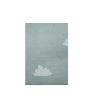 Picture of KW BED SHEET SET DOUBLE CLOUDS PRINTED LIGHT SEA GREEN (POLY COTTON)