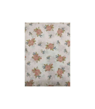 Picture of KW BED SHEET SET DOUBLE ROSE PRINTED WHITE, PINK AND GREEN (POLY COTTON)