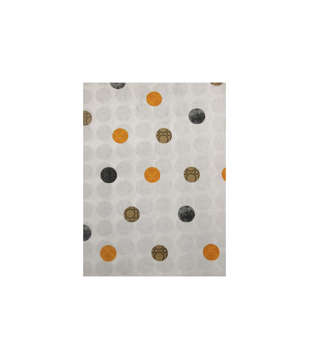 Picture of KW BED SHEET SET DOUBLE POLKA DOTS PRINTED WHITE, BROWN, GOLDEN AND GRAY (POLY COTTON)