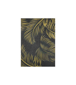 Picture of SILENT NIGHT BED SHEET SET DOUBLE PALM LEAVES PRINTED BLACK AND GOLDEN (T-144)