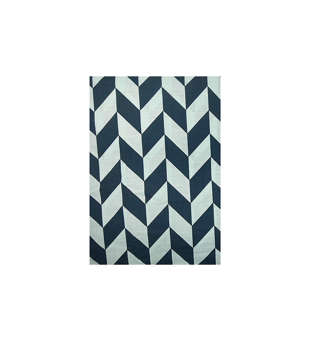 Picture of SILENT NIGHT BED SHEET SET DOUBLE ZIGZAG PRINTED ICE BLUE AND NAVY BLUE (T-144)
