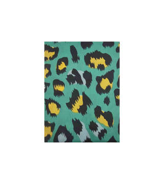 Picture of SILENT NIGHT BED SHEET SET DOUBLE LEOPARD PRINTED MEDIUM SEA GREEN, BLACK, YELLOW AND SKY (T-144)
