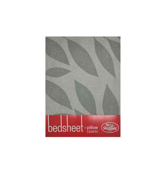 Picture of SILENT NIGHT BED SHEET SET DOUBLE LEAVES PRINTED DARK SEA GREEN AND GRAY (T-144)