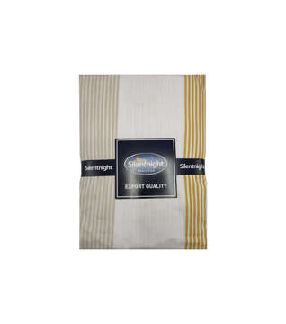 Picture of SILENT NIGHT BED SHEET SET DOUBLE LINING PRINTED WHITE, BEIGE AND BRONZE (T-144)